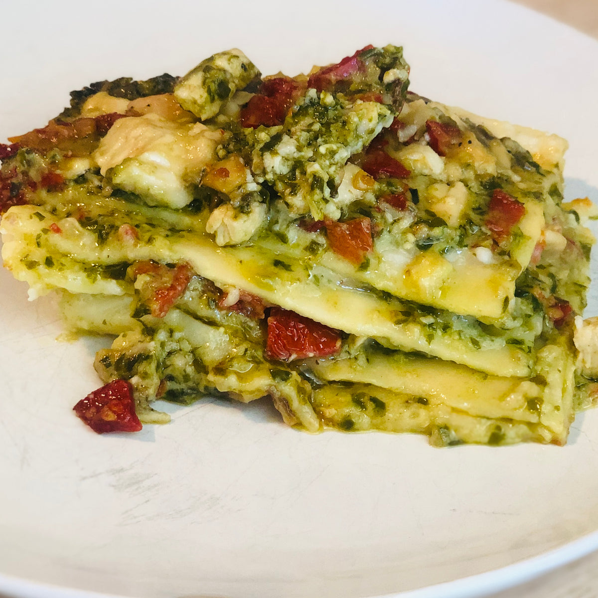 Specialty Lasagna w/ Pesto, Chicken, & Sundried Tomato Casa Crobu
